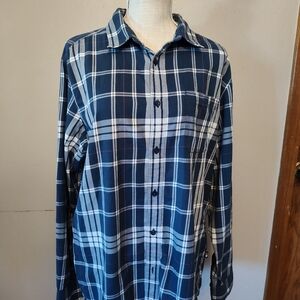 The North Face Blue Plaid Button Down Men's Shirt Size large
